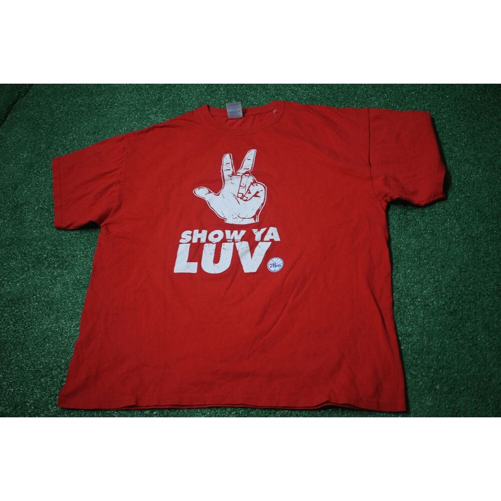 Philadelphia 76ers "Show Ya Luv" Red Graphic Tee - Men’s XL